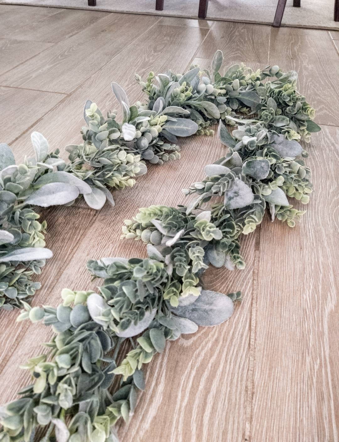 Faux Eucalyptus & Lambs Ear Garland, Table Runner, Wreath, Wedding Greenery, Fall Decor, Greenery, Home Decor, Farmhouse, Faux