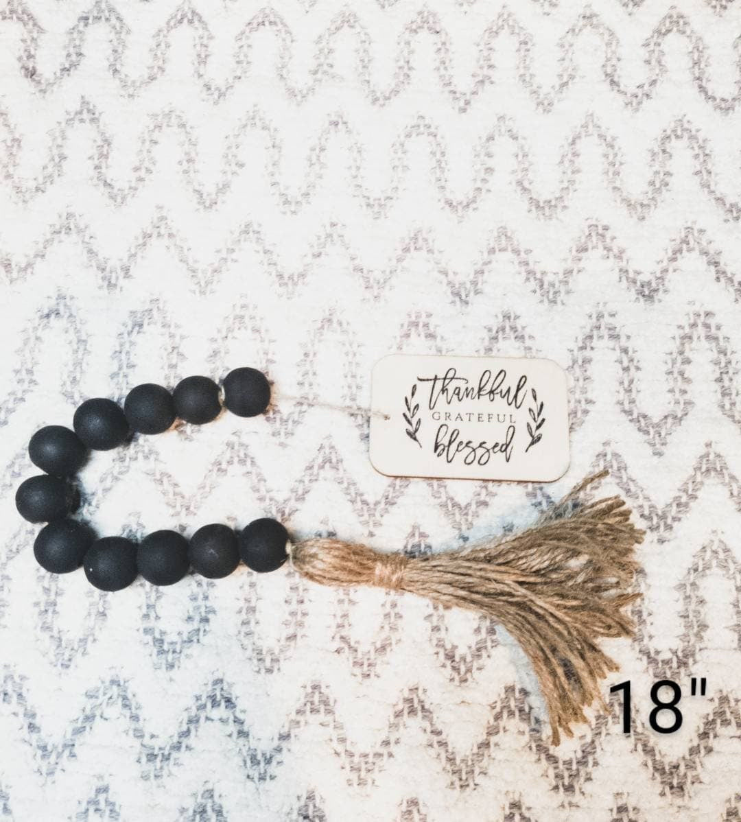 Thankful Grateful Blessesed Wood Bead Garland, Farmhouse, Prayer Beads, Garland, Bible Verse, Boho, Nursery, Tiered Tray, Christian, Home Decor, Fall Decor