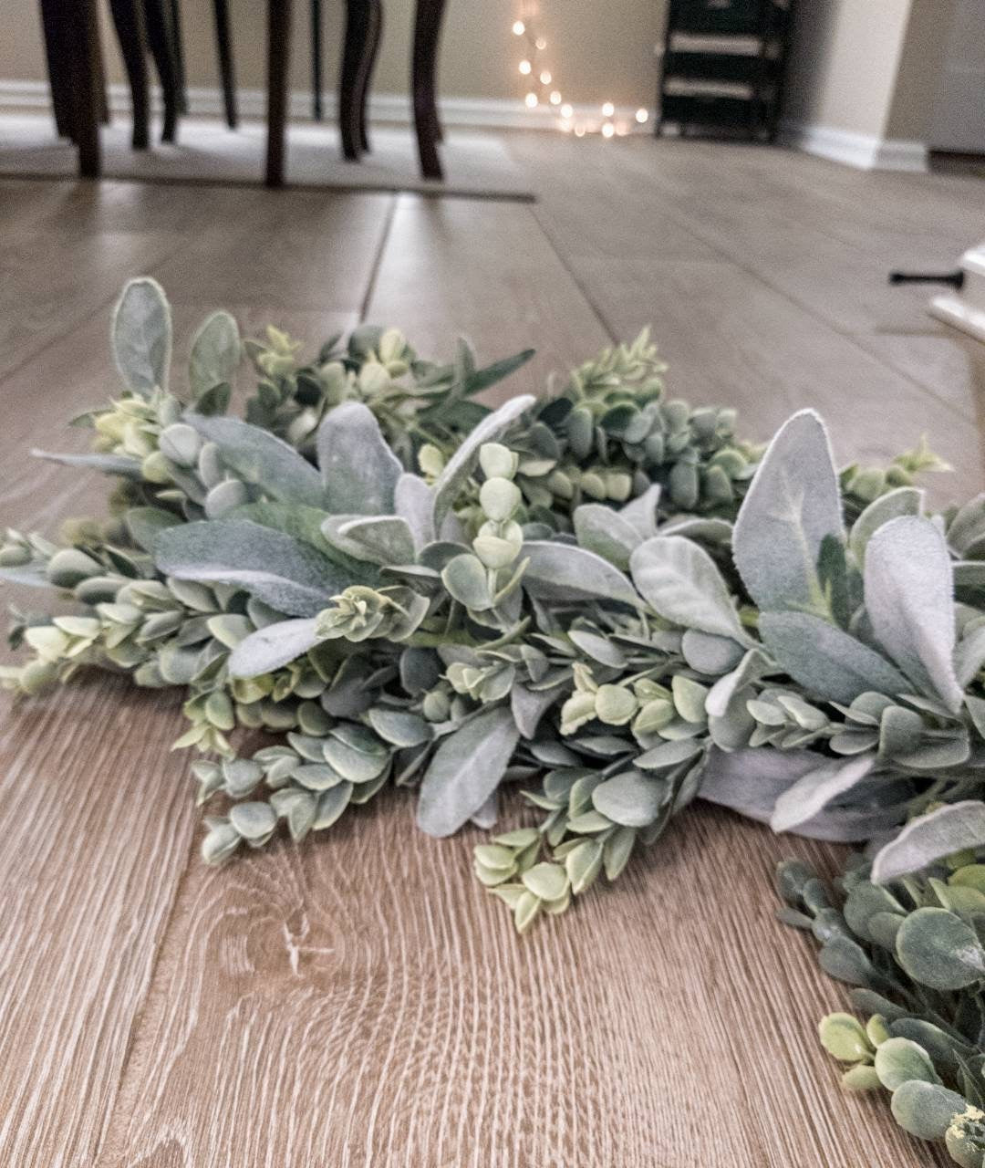 Faux Eucalyptus & Lambs Ear Garland, Table Runner, Wreath, Wedding Greenery, Fall Decor, Greenery, Home Decor, Farmhouse, Faux