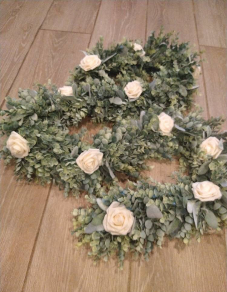 Lambs Ear & Eucalyptus Garland with Roses , Table Runner, Wreath, Wedding, Backdrop, Greenery, Farmhouse, Home Decor, Winter, Lambs Ear