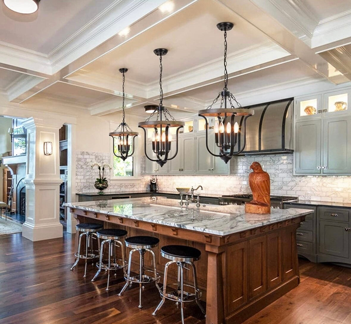 Farmhouse, Industrial, Chandelier, Rustic, Hanging Pendant Light, Light Fixture Dining Room, Kitchen Island, Entryway, Foyer, Living room