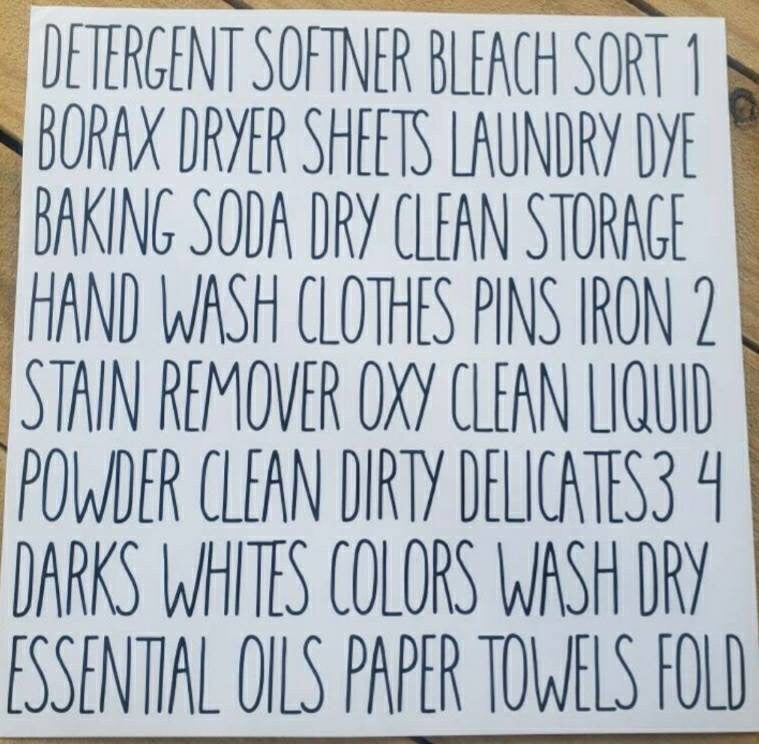 Laundry Room Words, Rae Dunn Inspired Vinyl Stickers, Food Canisters, Mugs, Organizing, Labels, DIY, Bathroom, Kitchen, Laundry, Easter, Farmhouse, Home Decor