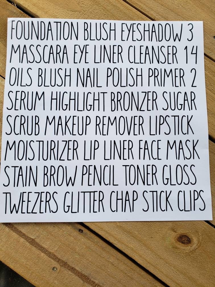 Makeup Words, Vinyl Stickers, Food Canisters, Mugs, Organizing, Labels, DIY, Bathroom, Kitchen, Laundry, Easter, Farmhouse, Home Decor