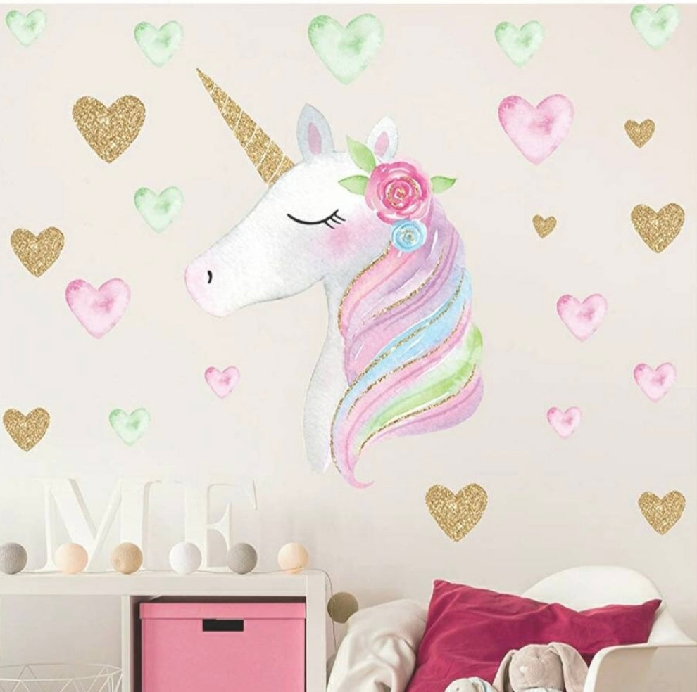 Large Unicorn Wall Decals Set