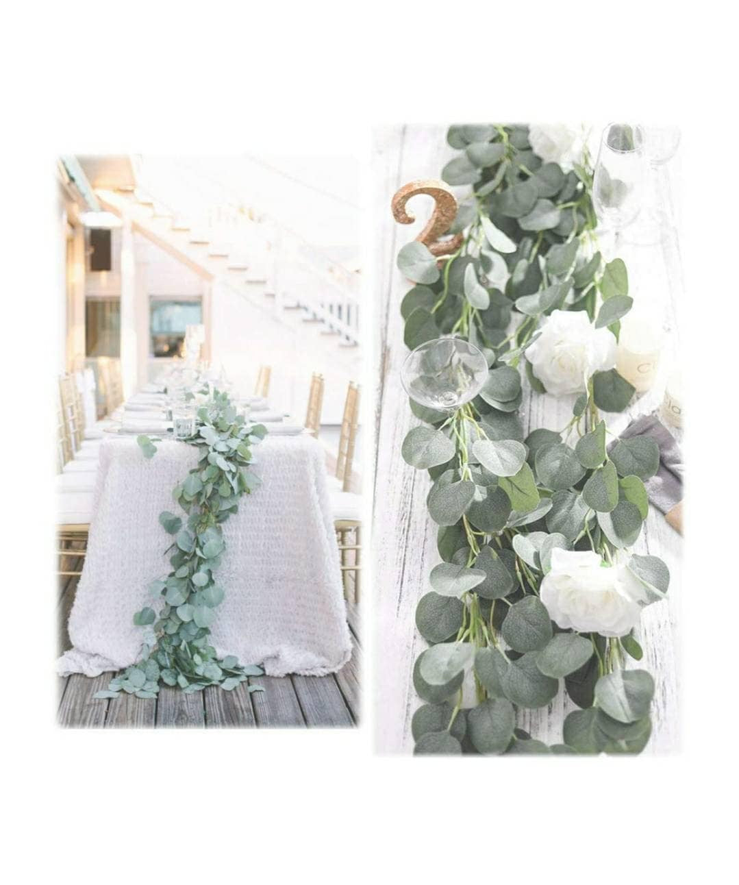 Silver Dollar Eucalyptus, Garland, Wedding, Faux Garland, Swag, Vines, Greenery, Farmhouse, Backdrop, Home Decor, Baby Shower