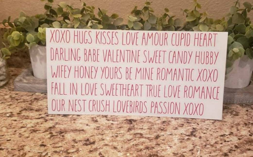 Valentine’s Day Words, Stickers, Labels, Organizing, Vinyl, Decals, Farmhouse