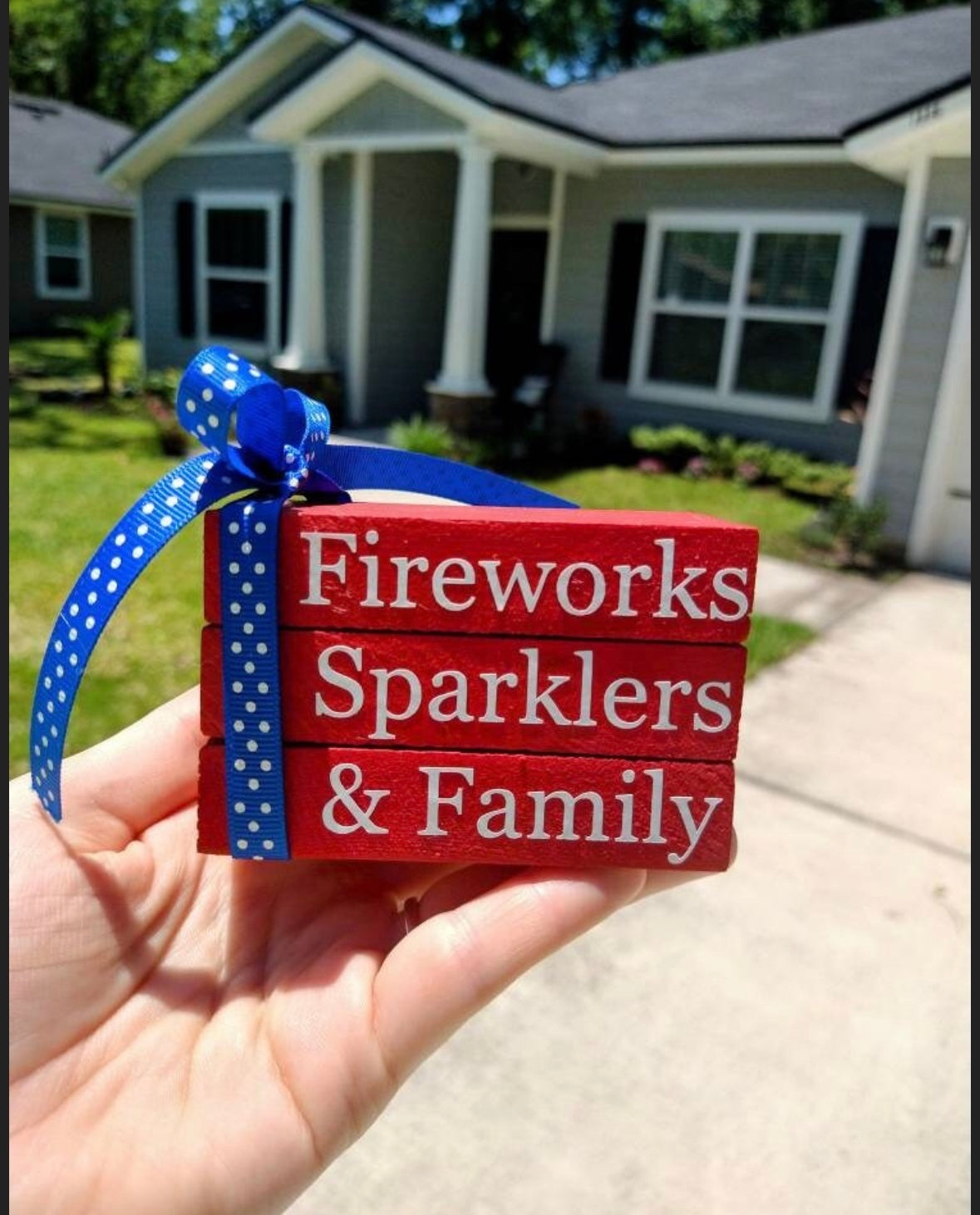 🛑Fireworks, Sparklers, & Family, Mini Book Stacks, Tiered Tray, Boho, Books, Mini Decor, Faux Books, Tiered Tray Decor, Summer Decor, Mini