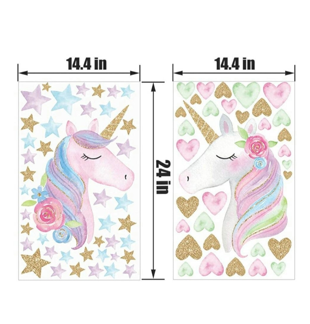 Large Unicorn Wall Decals Set