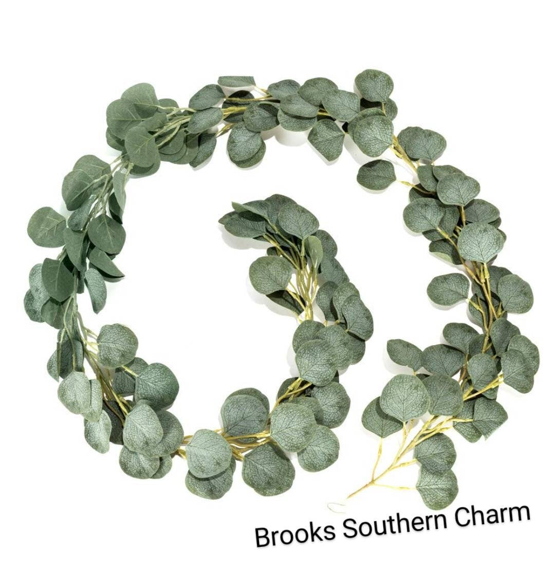 Silver Dollar Eucalyptus, Garland, Wedding, Faux Garland, Swag, Vines, Greenery, Farmhouse, Backdrop, Home Decor, Baby Shower