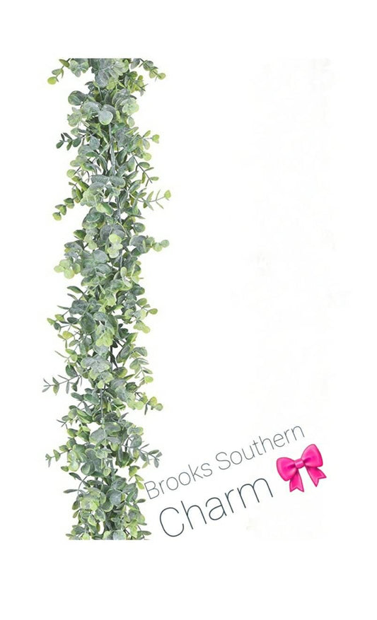 Frosted Eucalyptus Garland, Backdrop, Home Decor, Table Runner, Wreath, Wedding Decor, Greenery, Swag, Green Garland, Garden, Vine, Mantle