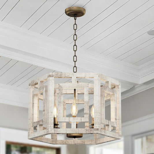 Farmhouse Chandelier Dining Room Light Fixture, 6Light Rustic Kitchen Island Lighting, Chandeliers for Living Room, Entryway, Foyer, Bedroom